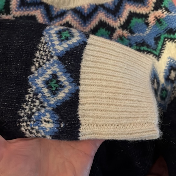 New Old Navy Blue Fair Isle Chunky Knit Sweater - Picture 7 of 9